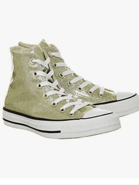 CONVERSE Chuck Taylor Gold Glitter High Top Lace Up Sneakers 9